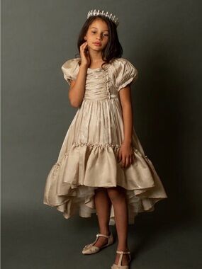 Joyfolie Champagne Satin Party Dress